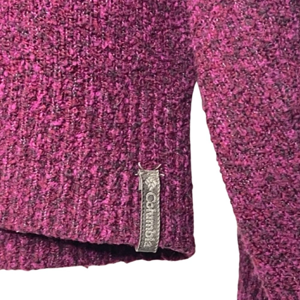 COLUMBIA | XCO Women's Raspberry Red V Neck Long Sleeve Knit Sweater | Size L - Picture 2 of 8